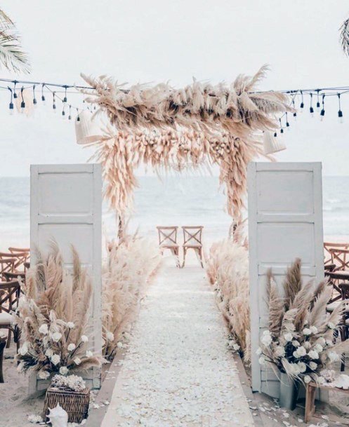 Flawless Beach Wedding Beautiful Flower Entrance Arch Ideas