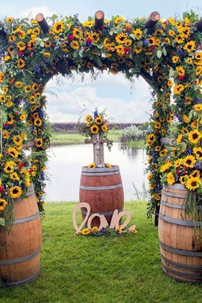 Flawless Gazebo Sunflower Altar Inspiration For Wedding Ideas