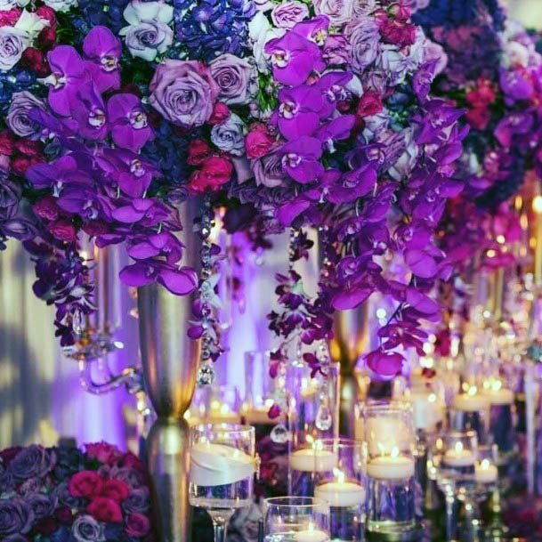 Flawless Purple Wedding Floral Decor Over Head Remarkable Ideas