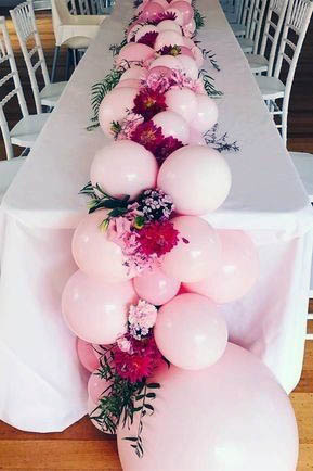 Flawless Soft Dark Pink Balloon Table Runner Wedding Decor Ideas