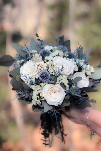 Flawless Winter White Hunter Green Floral Wedding Bouquet For Brides To Be