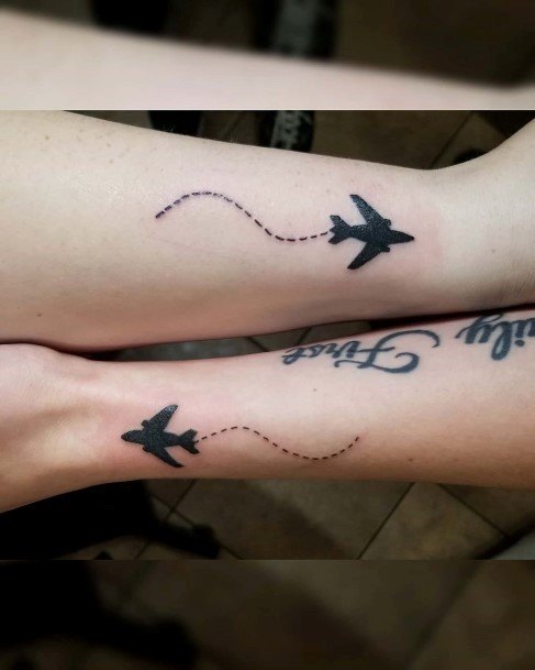 Flight Path Tattoo Womens Arms Best Friend