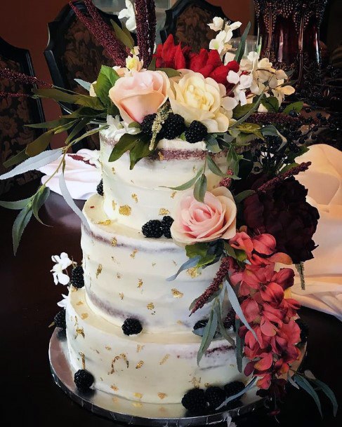 Floral Bonanza Red Velvet Wedding Cake