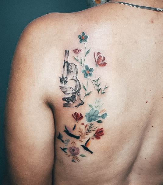 Floral Cute Back Elaborate Styles For Womens Microscope Tattoo