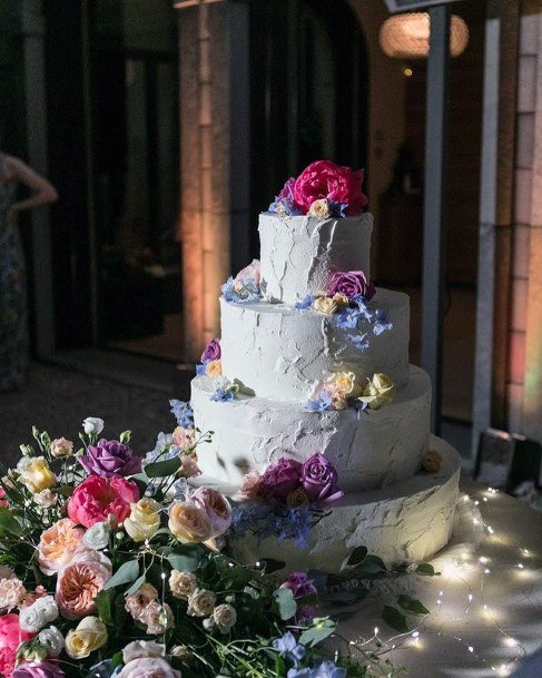 Floral Decor Elegant Wedding Cake Women