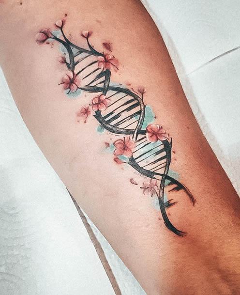 Floral Feminin Forearm Wondrous Dna Tattoo For Woman