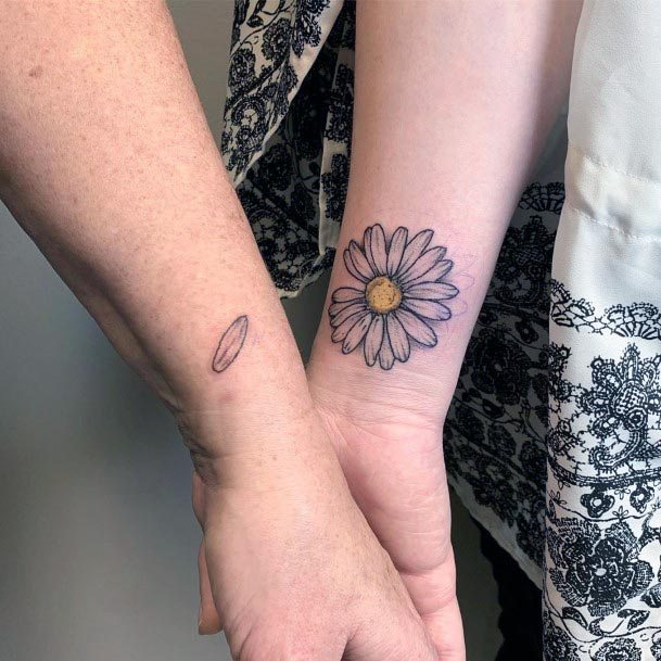 Floral Tattoo Mother Daughter Forearms