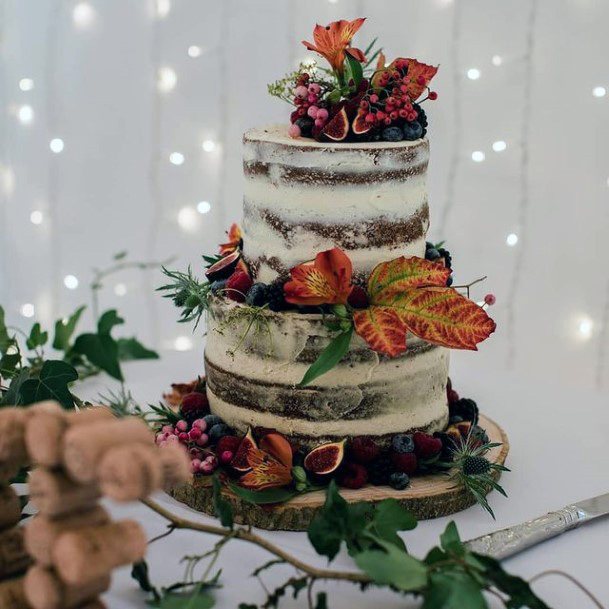 Flower And Fruits Fall Wedding Cakes Women