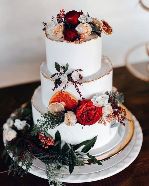 Flower Decorations On 3 Tier Wedding Cake Women