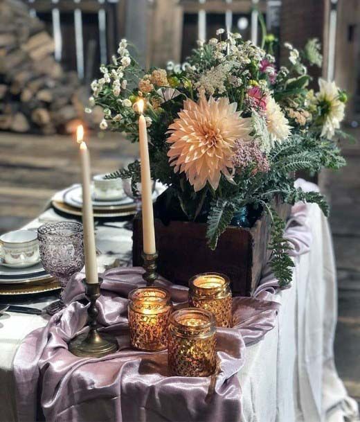 Flower Filled Wedding Head Table Decor