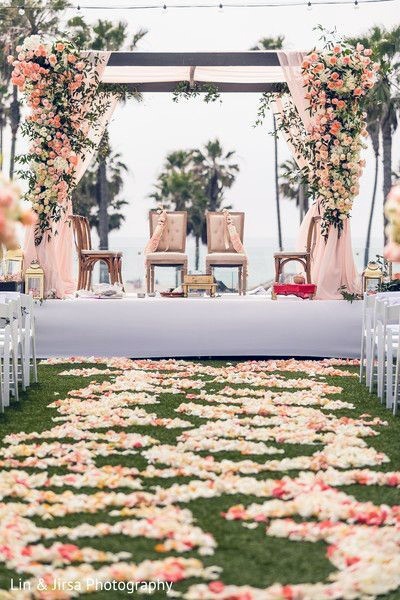 Flower Filled Wedding Stage Decorations