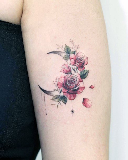 Flower Moon Girls Tattoo Ideas