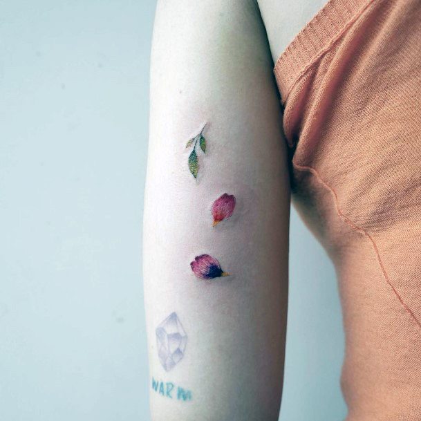 Flower Petal Tattoo Design Inspiration For Women