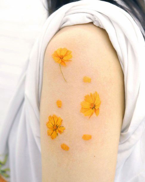 Flower Petal Tattoo Feminine Designs