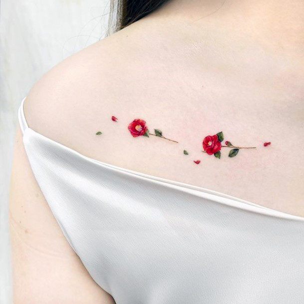 Flower Petal Tattoos Feminine Ideas