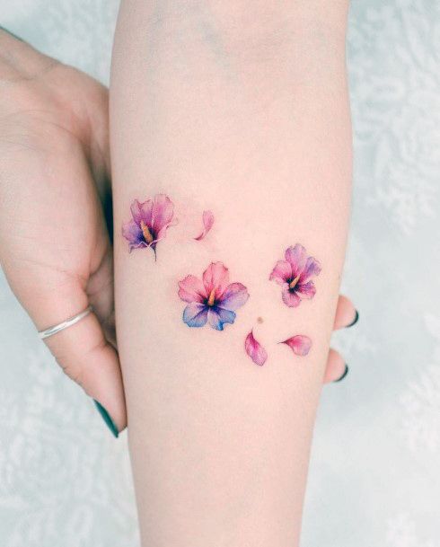 Flower Petal Womens Feminine Flower Petal Tattoos