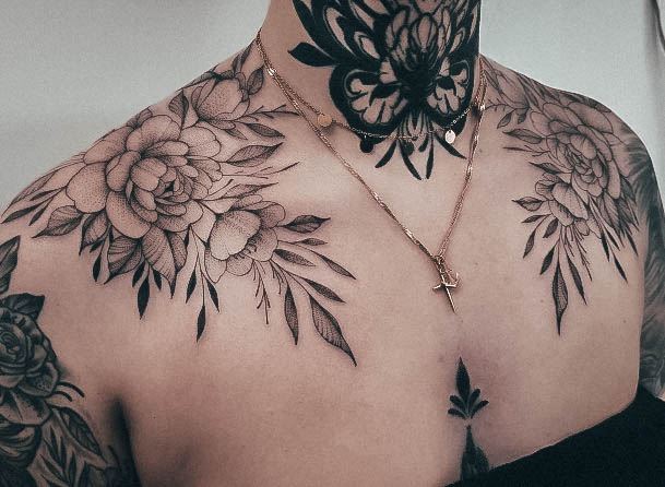 Flower Shoulder Woman Tattoo Art