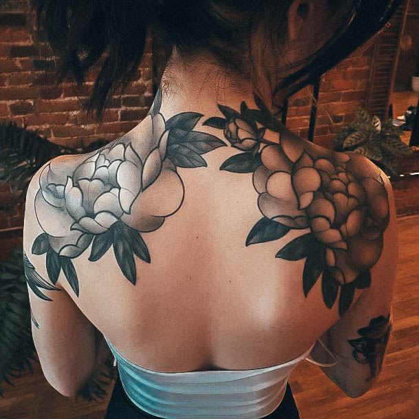 Flower Shoulder Womens Tattoo Ideas