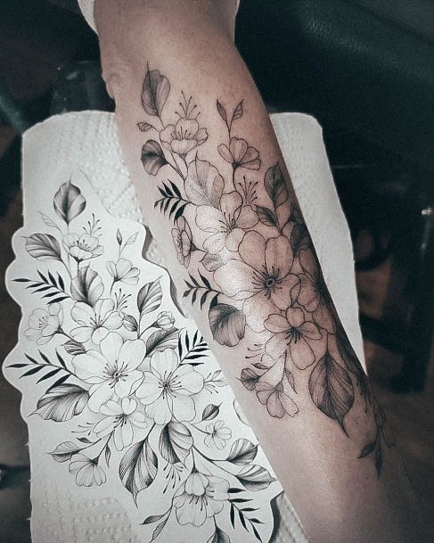 Flower Sleeve Tattoo Design Inspiration For Women