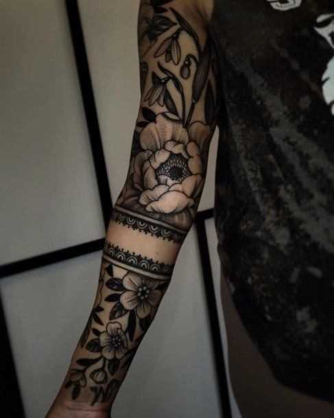 Flower Sleeve Tattoo Feminine Designs