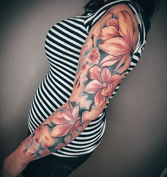 Flower Sleeve Tattoos Feminine Ideas