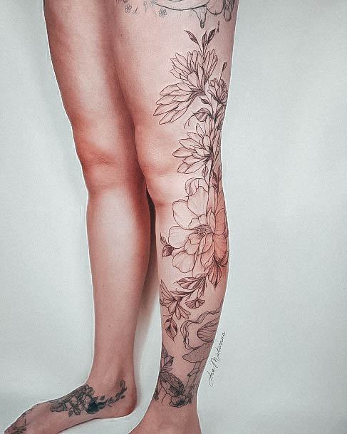 Flower Sleeve Tattoos For Girls