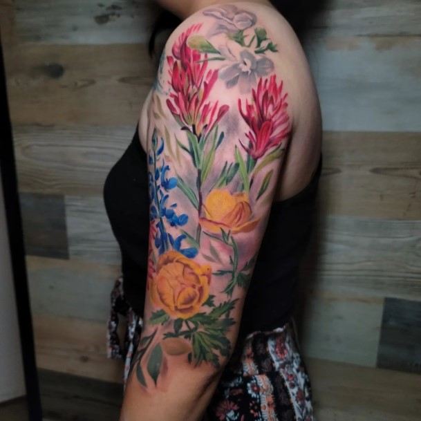 Flower Sleeveic Womens Flower Sleeve Tattoo Designs