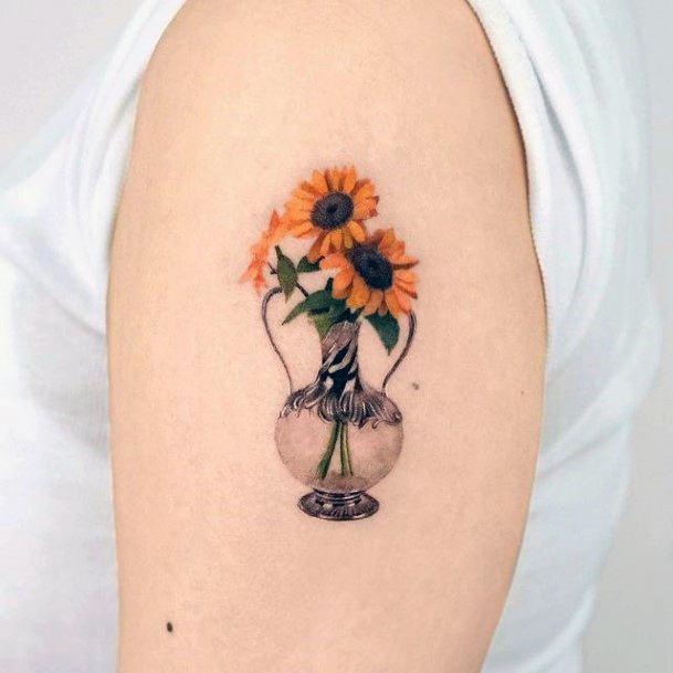 Flower Vase Girls Tattoo Ideas