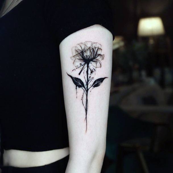 Flower X Ray Tattoo Designs For Women