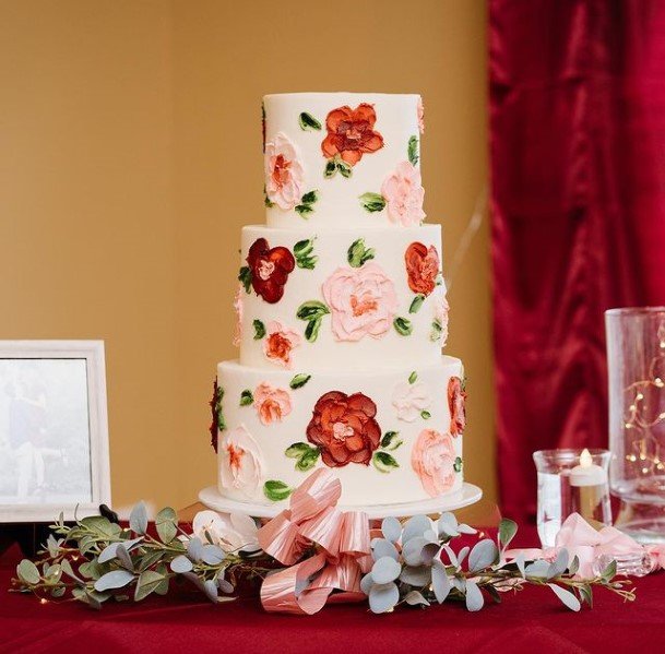 Flowers Patterned Beautiful Wedding Cakes