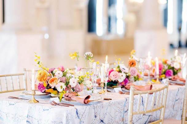 Flowers Pink Wedding Dining