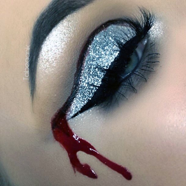 Flowing Blood Halloween Eyeshadow Art For Women