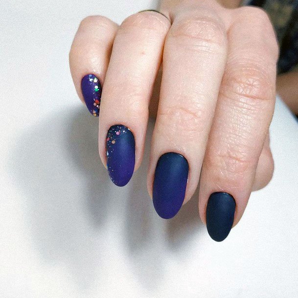 Flurtatious Stunning Flat Purple And Black Nail Design Jewels For Women