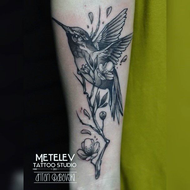 Fluttering Bird Tattoo Womens Art
