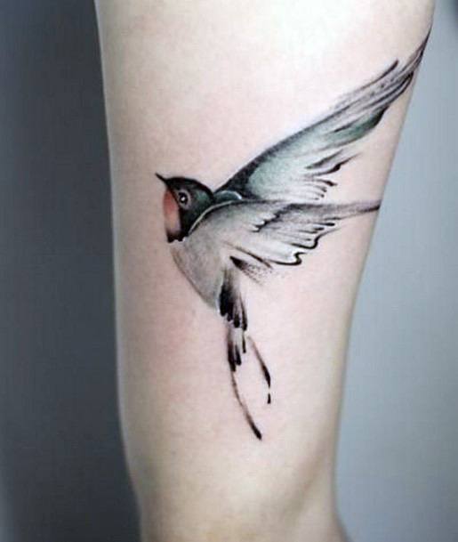 Flying Hummngbird Tattoo Womens Thighs
