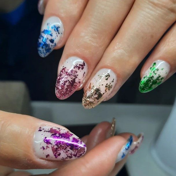 Foil Finernail Design Ideas For Girls