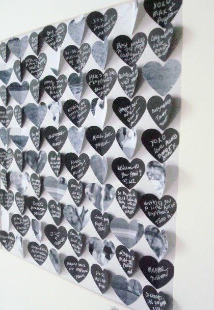 Folding Heart Unique Wedding Guest Book Ideas