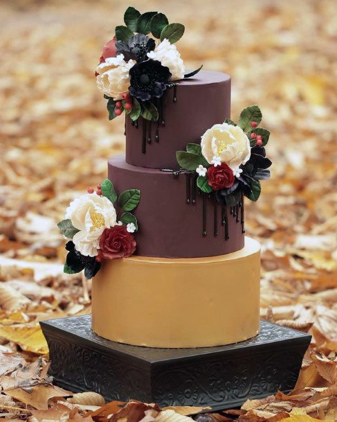 Fondant Smooth Fall Wedding Cakes For Women