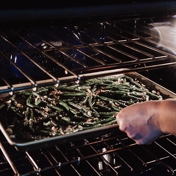 Food Dishes Lemon Roasted Green Beans With Walnuts Recipe