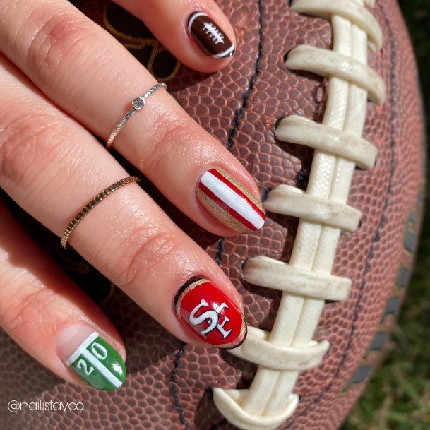 Football Nails Feminine Ideas