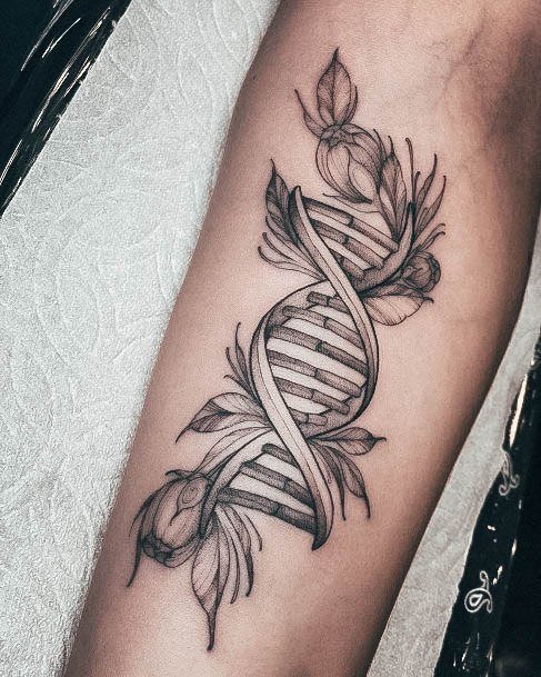 Forearm Flowers Incredible Dna Tattoo For Ladies