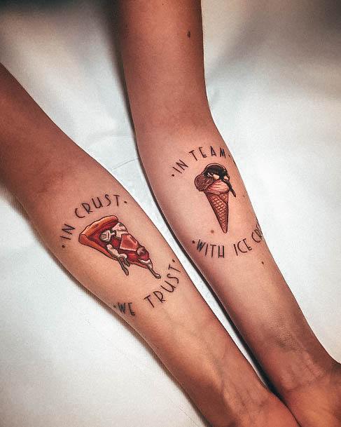 Forearm In Pizza We Trust Color Ravishing Pizza Tattoo On Female