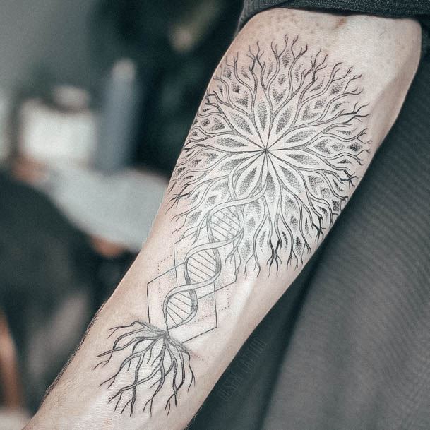 Forearm Mandala Tree Of Life Attractive Girls Tattoo Dna