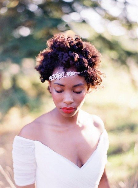 Forehead Bling Wedding Hairstyles For Black Women