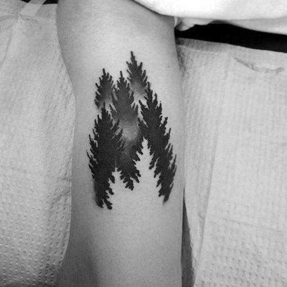 Forest Dark Tree Tattoo For Women