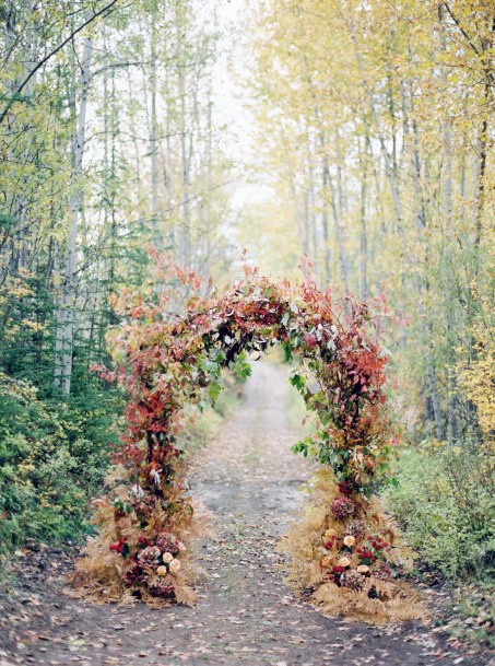 Forest Setting November Wedding Flowers