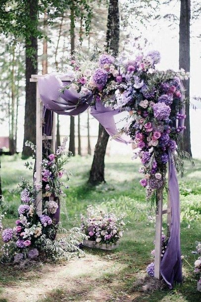 Forest Wedding Lavender Flowers Arch Art