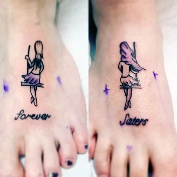 Forever Sisters Swing Tattoo Feet