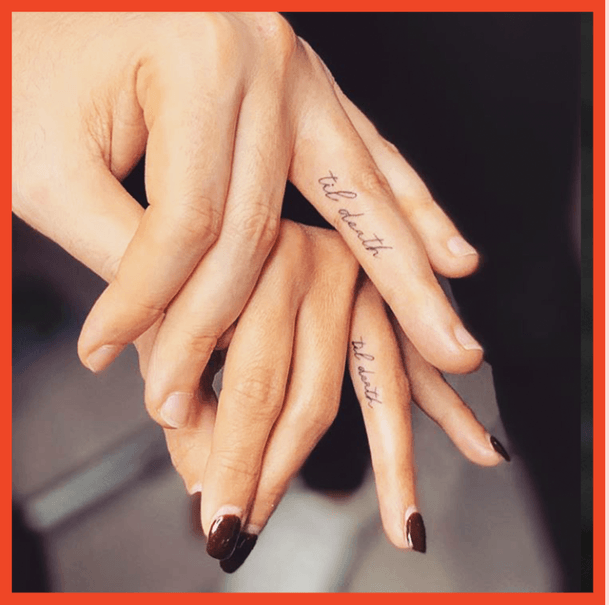 Forever Till Death And Beyond Tattoo Couples Fingers