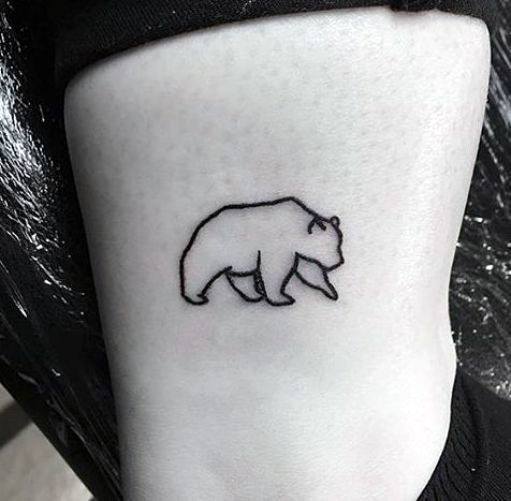 bear outline tattoo ankle